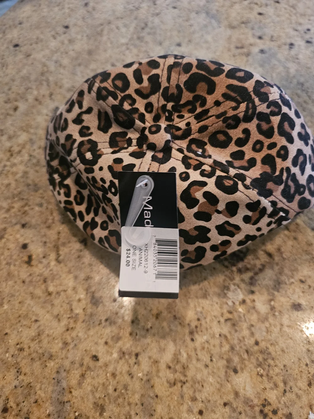 Nwt MAD HATTER Leopard-Print Newsboy Cap - Brown & Black